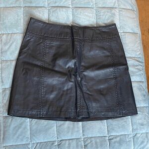 Free People Navy Blue Vegan Leather Mini Skirt